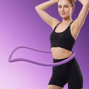 Aro hula hoop de resorte suave morado con peso para fitness y adelgazar la cintura