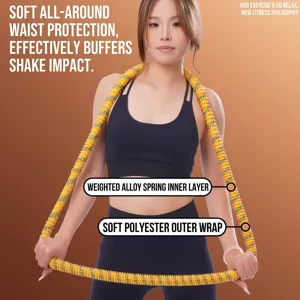 Detalle del hula hoop flexible con resorte de aleación y funda de poliéster suave