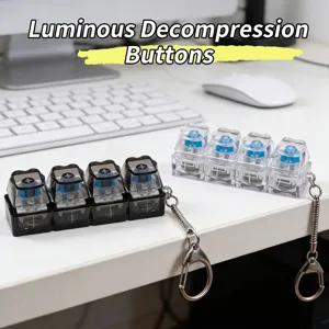 Φωτεινό μπρελόκ παιχνίδι αντιστρές με διακόπτη μηχανικού πληκτρολογίου LED μπλε.