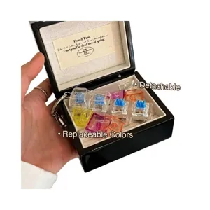 Φωτεινό μπρελόκ fidget με μηχανικό διακόπτη πληκτρολογίου σε κουτί δώρου
