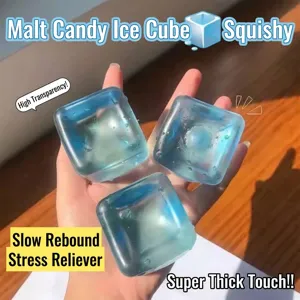 Water Cube Ice Block Squishy Stress Relief Toy Transparent Maltose Slow Rebound Sensory Squeeze Toy For Adults Office Gift