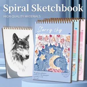 Professional A4 Sketchbook With Artistic Oil Painting Cover Thickened Paper Coil Bound Sketch Book For Students Artists Drawing