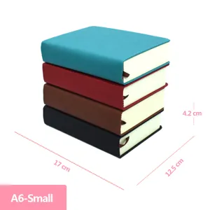 A6 small thick blank sketchbook showing dimensions of 17cm by 12.5cm and 4.2cm thickness