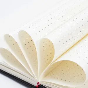 Premium A5 cloth cover dotted notebook featuring cream paper folded into artistic heart shapes