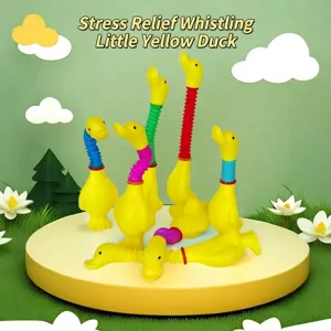 Set di giocattoli a forma di anatra estensibile pop tube per gioco sensoriale e relax