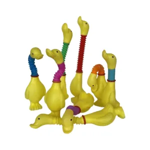 Set di giocattoli sensoriali anatra pop tubes colorati per alleviare lo stress e giocare