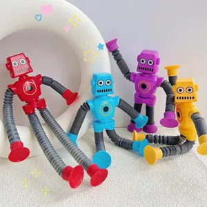 4er-Set Teleskop-Roboter-Spielzeug mit Licht für sensorisches Training und Stressabbau
