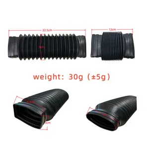 Flexible PP car air conditioning vent duct hose showing detailed dimensions and weight 30g