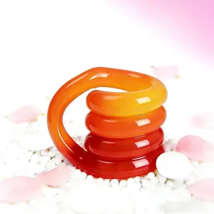 Spiral silicone sensory fidget toy with orange red gradient for stress relief