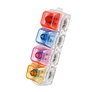 Juguete fidget de 4 teclas de teclado mecánico con teclas transparentes de colores
