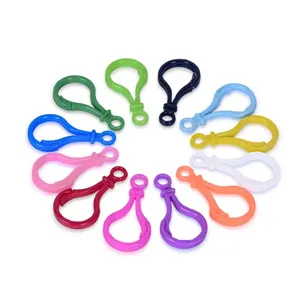 Set of colorful plastic bulb-shaped lobster clasps for keychain and toy accessories