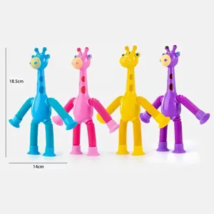 4er-Pack Teleskop-Giraffen-Sensorspielzeug mit Saugnapf zur Stressbewältigung