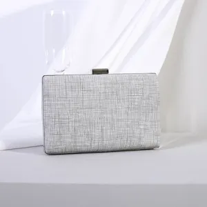 Elegante silberne Abendtasche mit Struktur für Damenpartys und Hochzeitsbankette