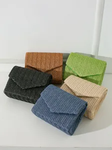 Elegante einfarbige gewebte Umschlag-Clutch-Taschen in verschiedenen Farben für Partys