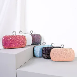Luxus Strass Fingerring Clutch Abendtasche Für Damen Glänzende Pailletten Bankett Party Hochzeit Formelle Kleid Handtasche