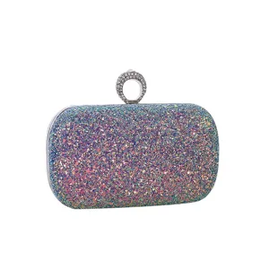 Funkelnde Pailletten Abendtasche für Damen mit elegantem Kristall-Ringverschluss