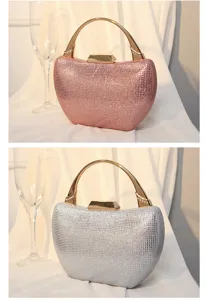 Elegante Abendtaschen mit funkelnden Strasssteinen in Rosa und Silber für Hochzeiten