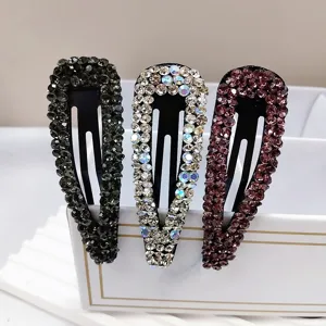 Barrettes à Cheveux BB en Strass Goutte d'Eau Géométrique Pour Femmes Pinces Latérales en Cristal Coloré Épingles à Cheveux en Alliage Étincelant