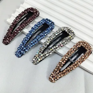 Élégant ensemble de barrettes à cheveux en strass en forme de goutte pour femmes