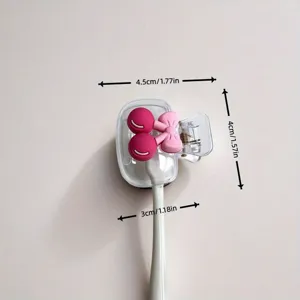 Vista dettagliata che mostra le dimensioni esatte della clip porta spazzolino portatile