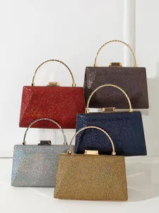 Luxuriöse Damen Abendtaschen mit mattierter PU-Riss-Textur und edlen Metallgriffen