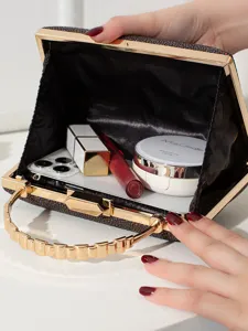 Elegante Glitzer-Abendtasche mit geräumigem Innenraum für Handy und Make-up-Utensilien