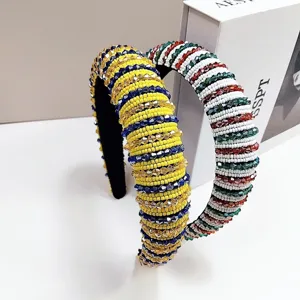 Serre-tête baroque rembourré en perles colorées fait main pour accessoires cheveux femme