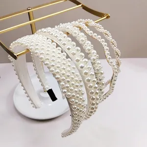 Serre-têtes luxueux cousus main en perles de différentes largeurs pour mariage et mode