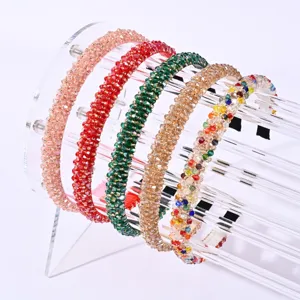 Serre-têtes faits main en perles de cristal colorées mode fine pour femmes set