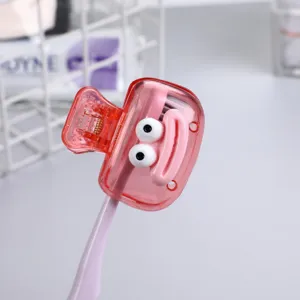 Cute cartoon big mouth toothbrush clip cover for travel storage