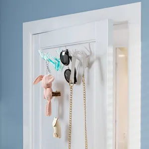 Gancho de Pared de Plástico Transparente con Diseño de Astas Soporte Decorativo Creativo para Llaves Estante de Almacenamiento Montado en la Pared para Hogar Oficina
