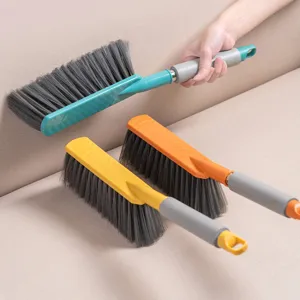 Soft bristle long handle bed brushes in multiple colors for sofa and carpet cleaning