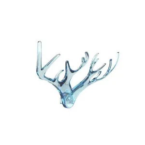 Elegante gancho decorativo de pared con forma de asta de ciervo azul claro para llaves