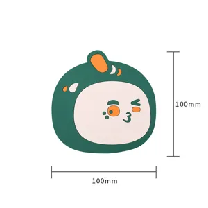 Detailed dimension view of cute cartoon character silicone heat insulation mat 100x100mm