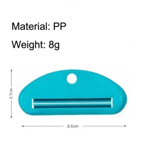 Exprimidor de pasta de dientes manual de plástico azul con 8,6 cm de ancho y peso de 8 g
