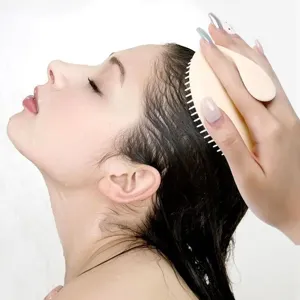 Ergonomic silicone hair scalp massager brush for deep cleaning during hair washing