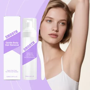 Gentle pain-free hair removal mousse spray with moisturizing formula for smooth skin 100ml