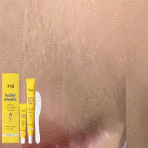 Professional HOYGI facial hair removal kit featuring gentle cream tubes and a spatula