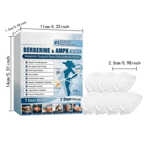 Spécifications de taille détaillées pour les patchs de soin corporel métaboliques berbérine et AMPK