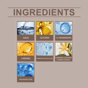 Ingrediëntendetails van Zyvarn tanning serum met Aqua, Glycerine en Bloemextract