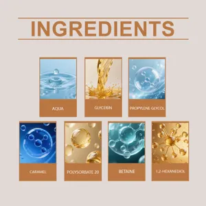 Lista detallada de ingredientes de la crema bronceadora que incluye glicerina y agua