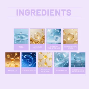 Detailed ingredient list for gentle hair removal mousse including aqua and glycerin