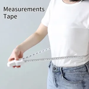 Metro a Nastro Telescopico Automatico per Misurazione Corpo Fitness e Vita Righello in Plastica ABS con Perno di Bloccaggio Bianco
