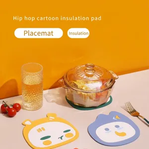 Cartoon Animal Shape Silicone Placemat Heat Resistant Anti Slip Table Mat Waterproof Bowl Cup Pad Home Kitchen Dining Accessories