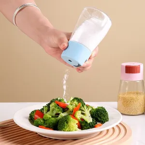Quantitative plastic salt shaker and spice bottle set for kitchen condiment storage