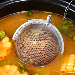 Heavy-duty 304 stainless steel mesh spice infuser ball for soup and tea brewing