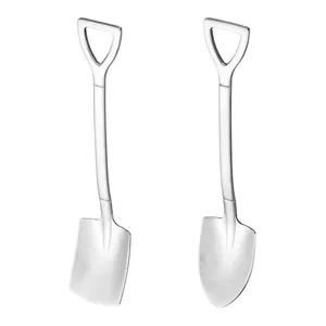 Creative shovel-shaped stainless steel dessert and watermelon spoons set for home use