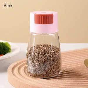 Kitchen Press-Type Quantitative Salt Dispenser Bottle Sealed Moisture-Proof Seasoning Jar Plastic Spice Container Kitchen Tool