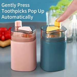 Creative Automatic Pop-up Toothpick Dispenser PP Plastic Portable Toothpick Holder Case For Dining Table Living Room Home
