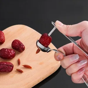 Dénoyauteur De Dattes Rouges En Acier Inoxydable Presse Manuelle Extracteur De Noyaux De Cerise Dénoyauteur Manuel De Jujube Outil De Cuisine Pour Dénoyauter Les Fruits